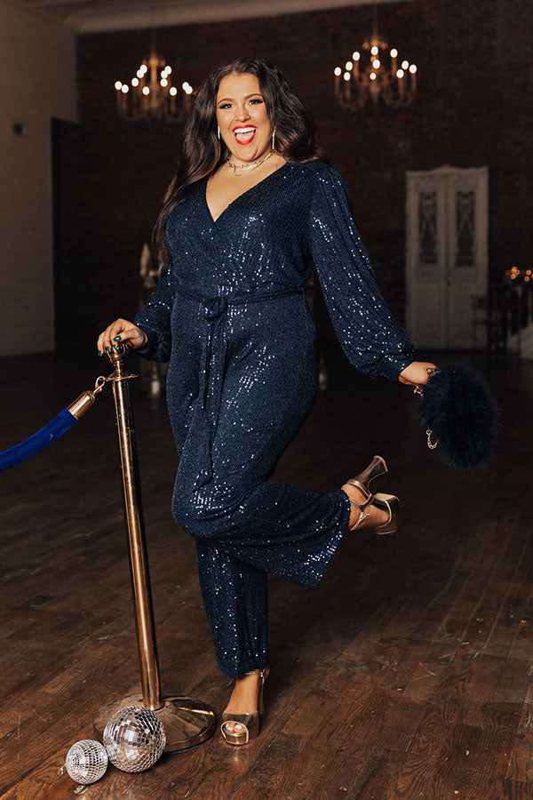 Heart Filled With Love Sequin Jumpsuit In Navy Curves – Impressions Online  Boutique