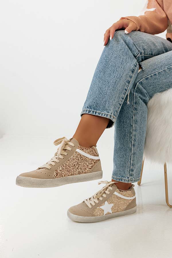 The Mia Vintage Sneaker In Rose Gold Image - 1