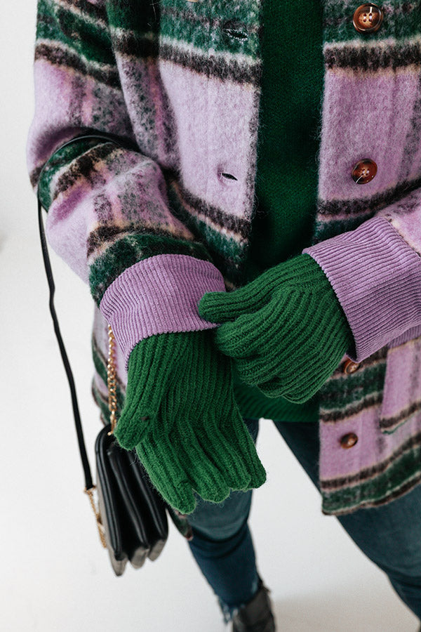 Snowy Afternoon Gloves in Green