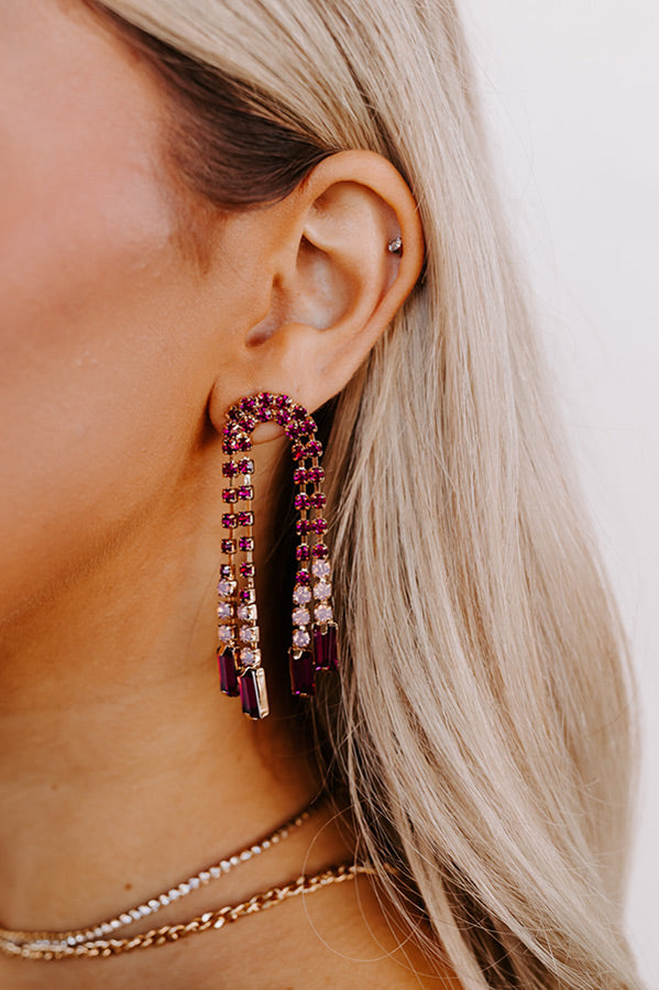 Luxe Feeling Earrings in Fuchsia