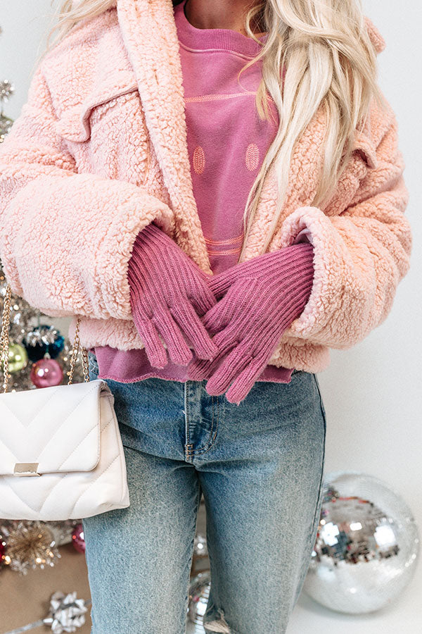 Snowy Afternoon Gloves in Blush