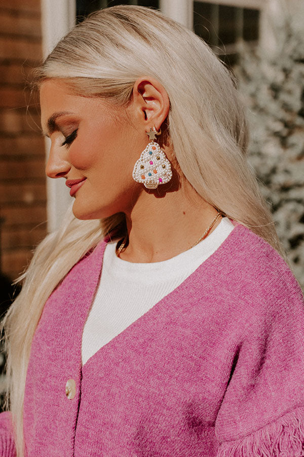 Trees and Twirls Beaded Earrings