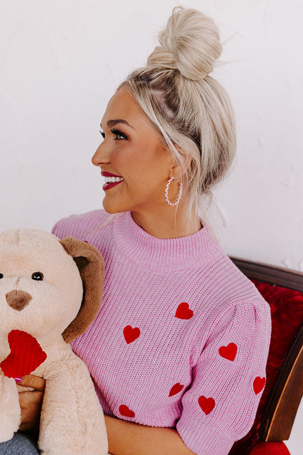 Feeling Flirty Hoop Earrings In Light Pink