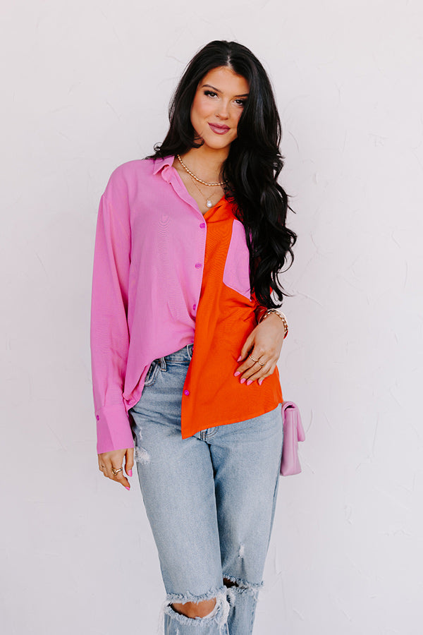 Happy Attitude Color Block Top Image - 4