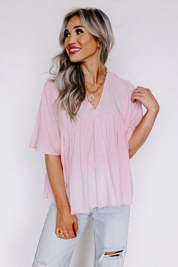 The Lucky One Babydoll Top In Pink