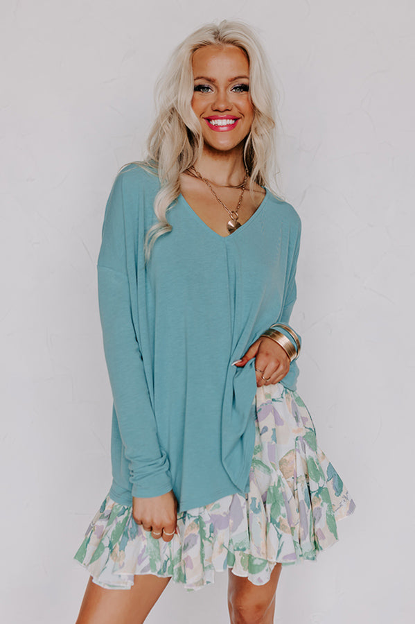 Closer To Home Shift Top in Light Turquoise   