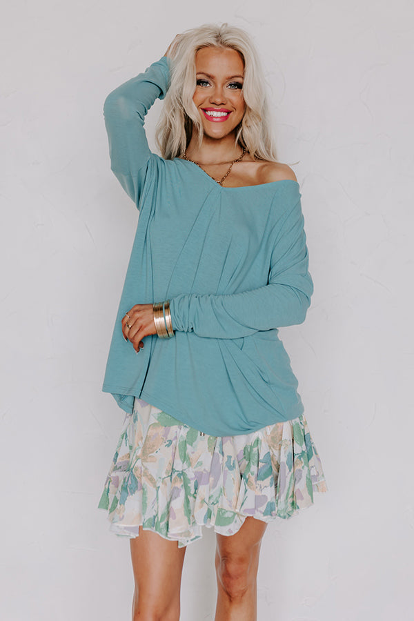 Closer To Home Shift Top in Light Turquoise