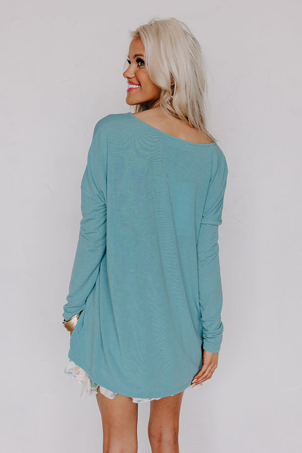 Closer To Home Shift Top in Light Turquoise