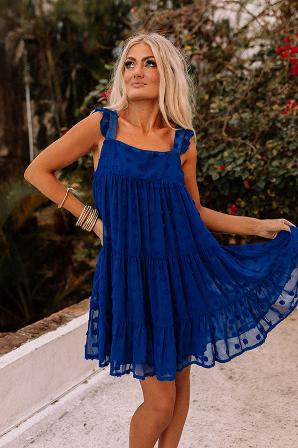 Gentle Touch Shift Dress In Royal Blue