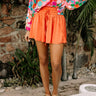 Iconic Crush High Waist Satin Shorts In Orange Image - 1