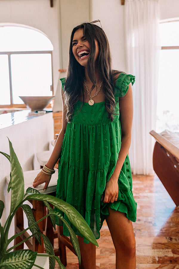 Gentle Touch Shift Dress In Green