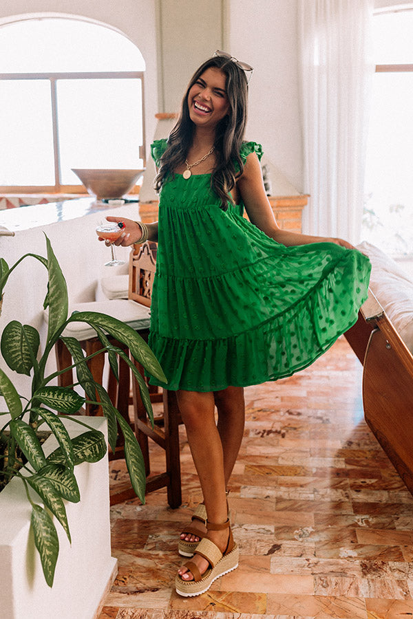 Gentle Touch Shift Dress In Green