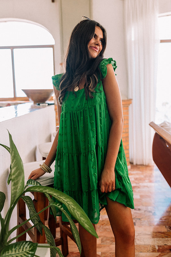 Gentle Touch Shift Dress In Green