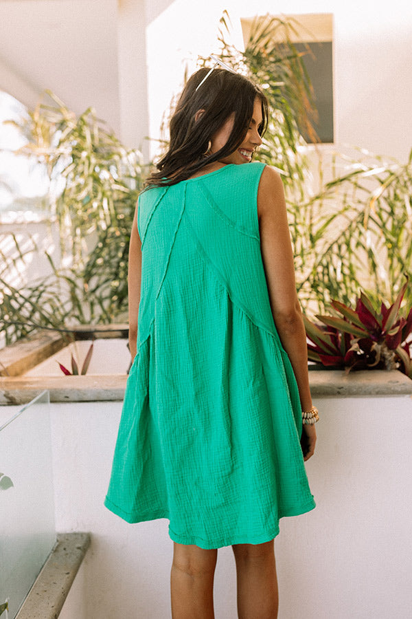 Sunny Forecast Shift Dress In Green