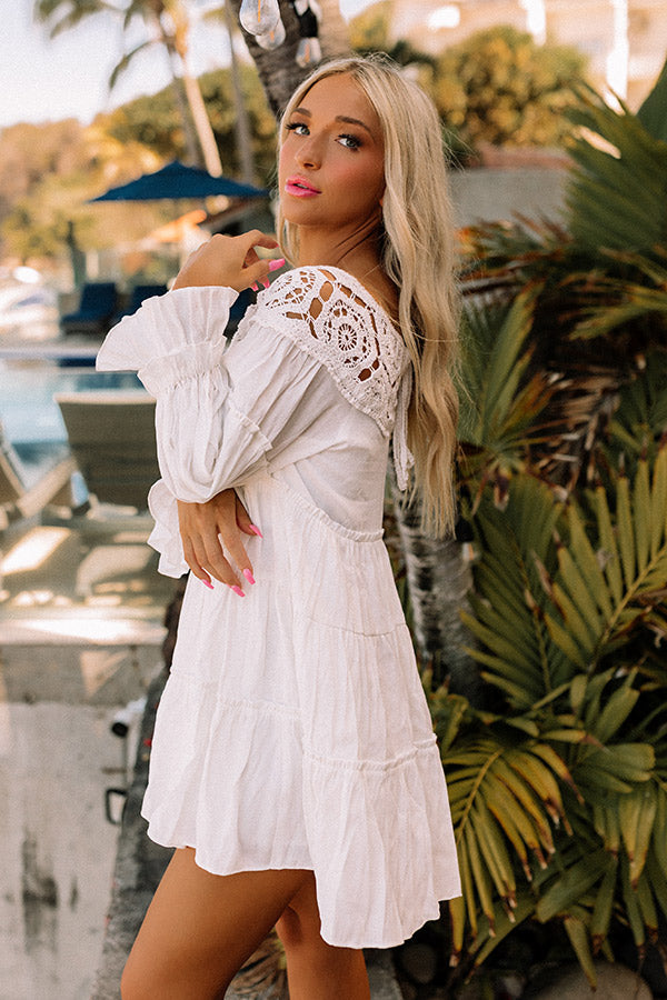 Little Coastal Town Tunic Dress in White