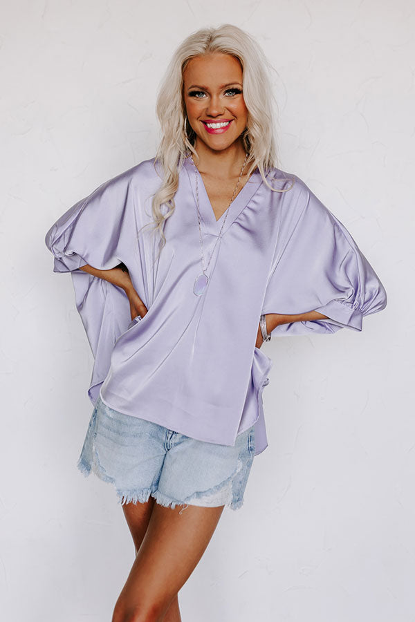 Everyday Dreams Satin Shift Top in Lavender