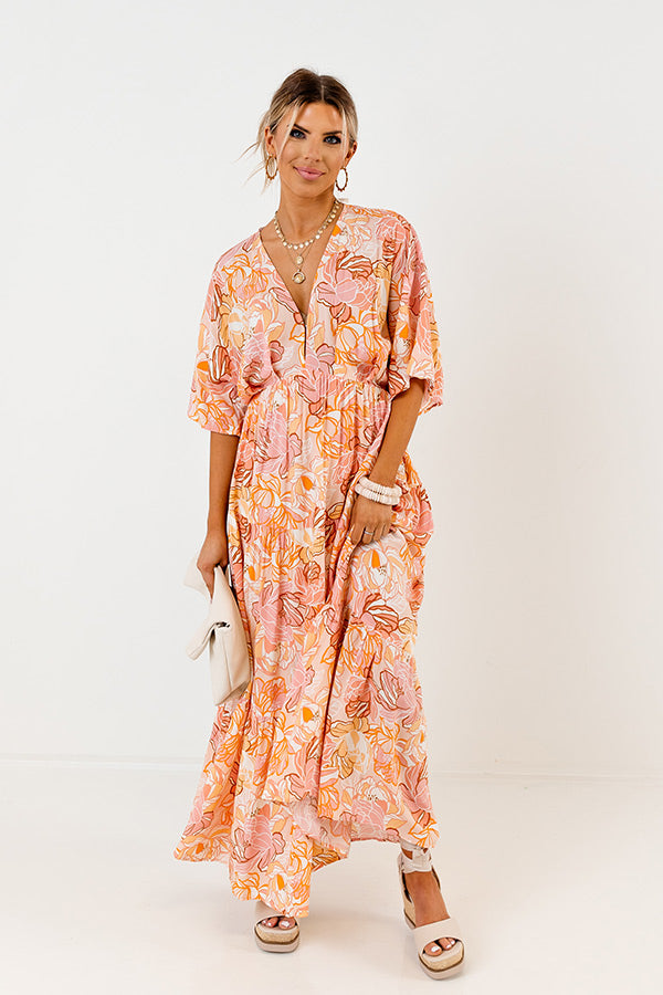 Sunny Garden Maxi In Peach