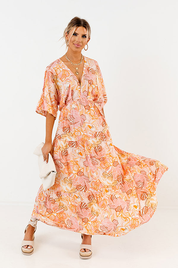 Sunny Garden Maxi In Peach