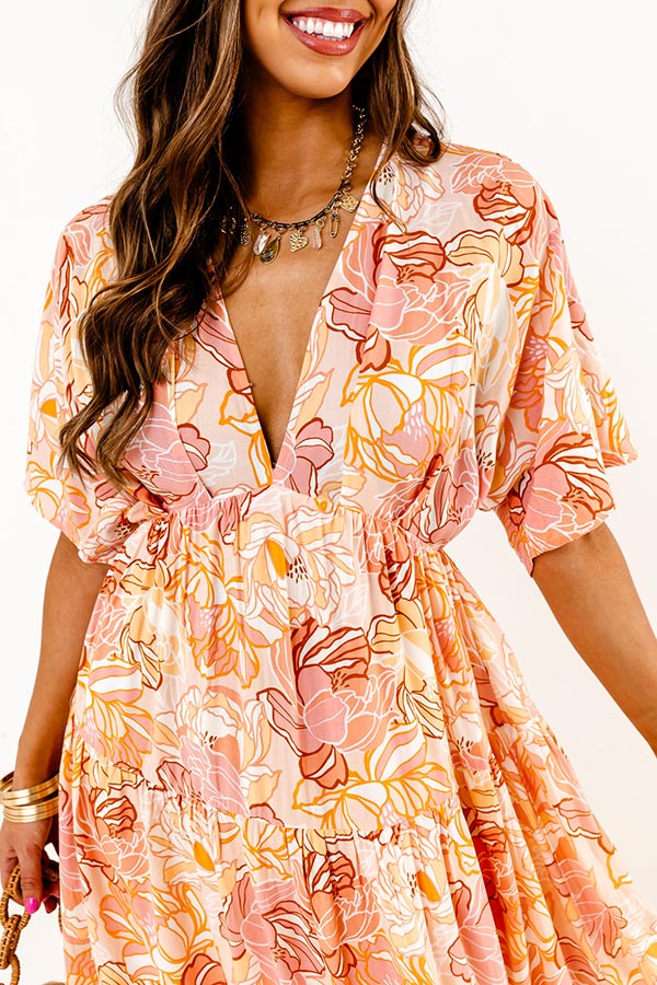 Sunny Garden Maxi In Peach