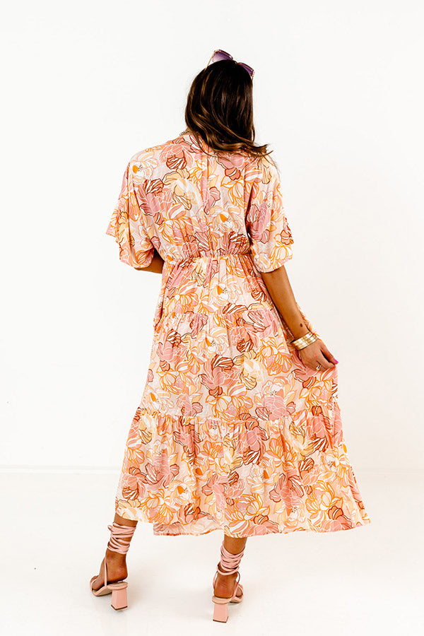 Sunny Garden Maxi In Peach