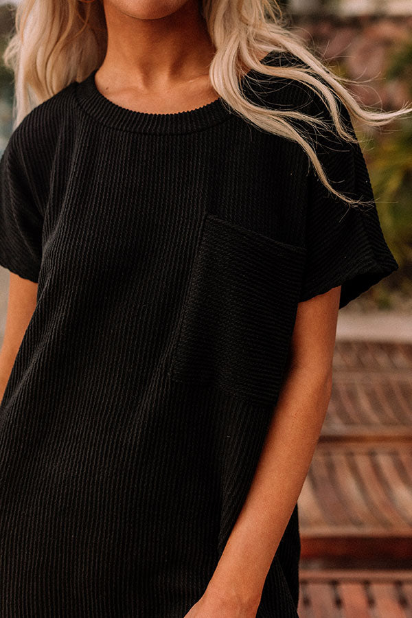 Pretty Stroll T-Shirt Dress In Black