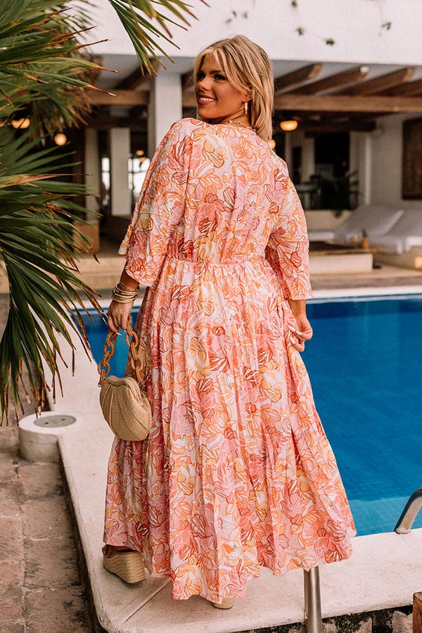 peach color maxi dress Sunny Garden Maxi In Peach Curves – Impressions Online Boutique