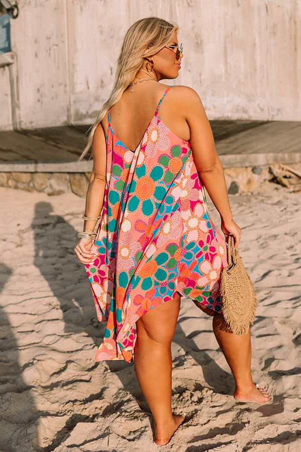 Sweet Georgia Peach Floral Midi Dress In Pink Curves