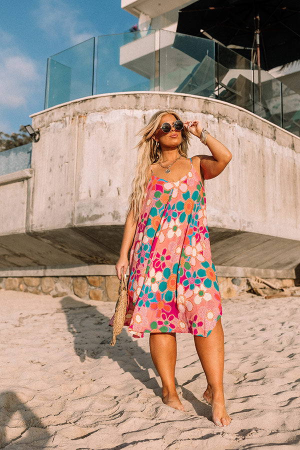 peach floral midi dress Nobody Like You Floral Midi Dress - White and Peach, Medium | Hazel and Olive