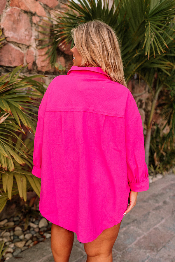 Seven Seas Button Up Top in Hot Pink Curves Impressions Online Boutique Seven Seas Button Up Top in Hot Pink Curves Impressions Online Boutique