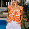 Shaken Or Stirred Floral Tank In Orange Image - 1