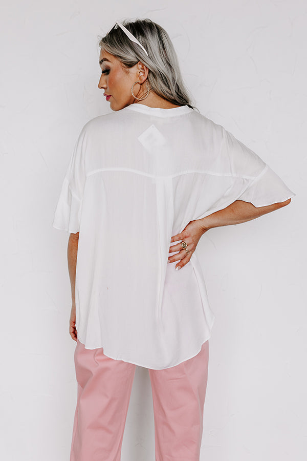 Cute Crew Shift Top in Ivory