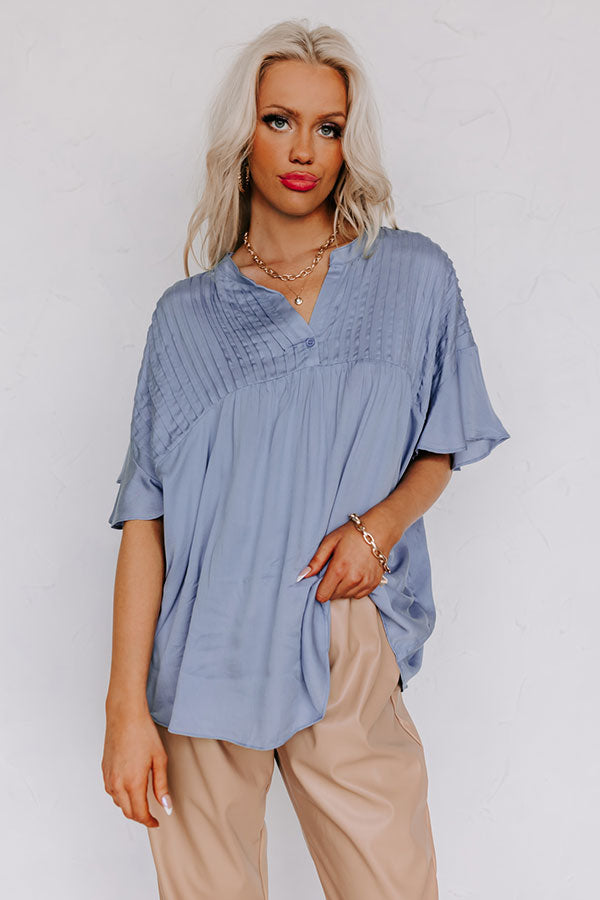 Cute Crew Shift Top in Airy Blue