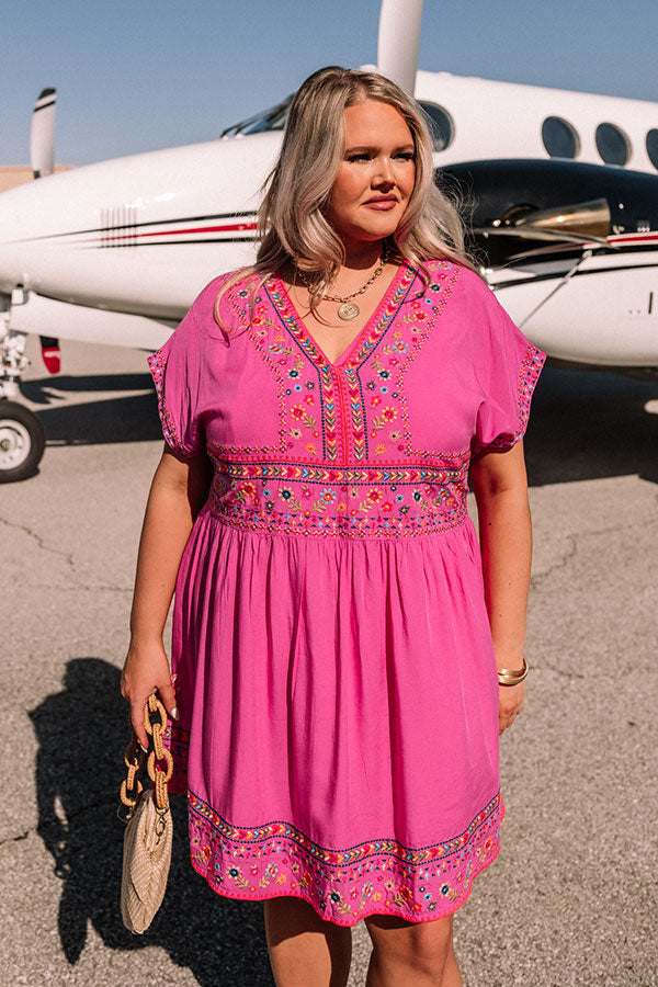 Mornings In Mexico Embroidered Mini Dress Curves