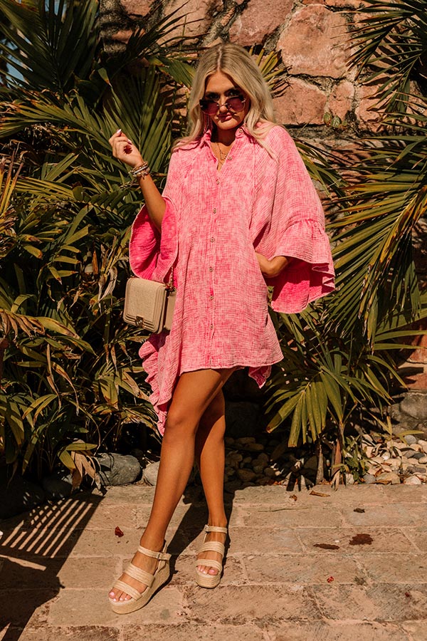 Happy Rush Shift Tunic In Hot Pink