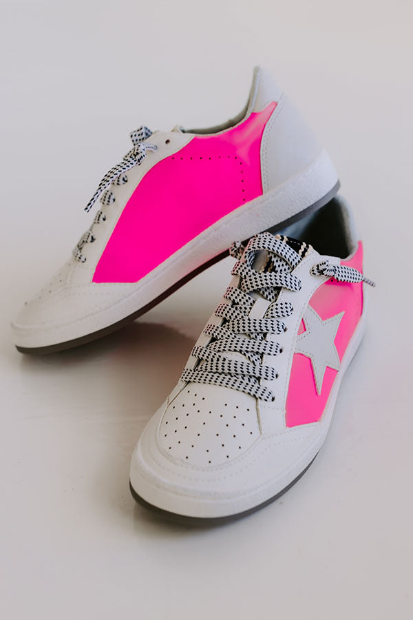 The Lily Children's Vintage Sneaker in Neon Pink