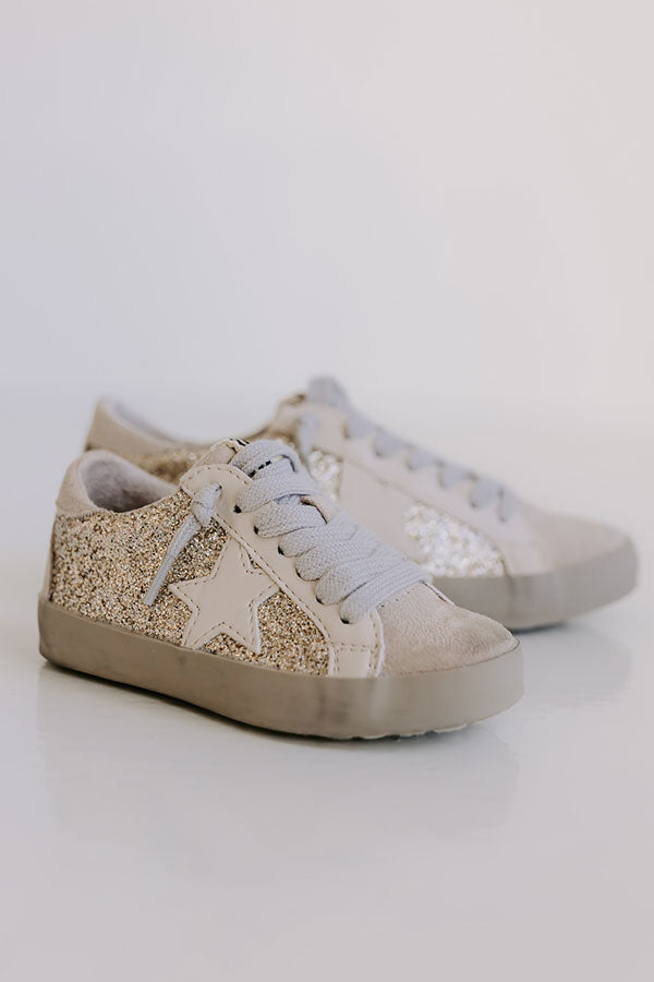 The Paula Toddler's Vintage Sneaker in Gold