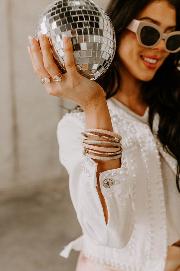 Wave To You Bangle Bracelet Set In Natural
