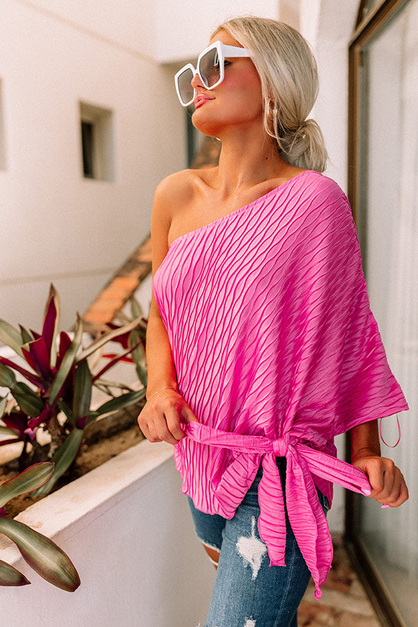 Beauty Filter One Shoulder Top In Pink Image - 2