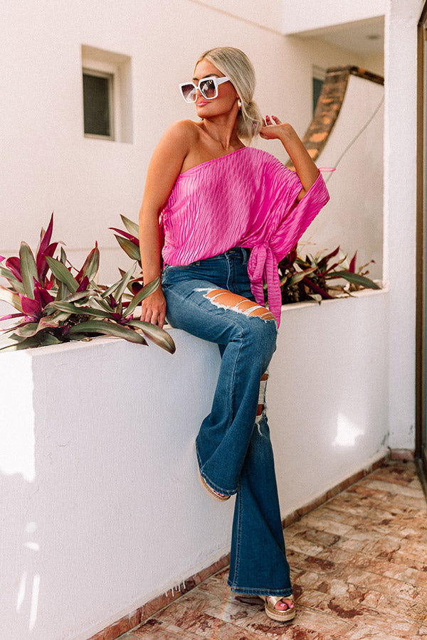Beauty Filter One Shoulder Top In Pink Image - 1