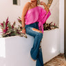 Beauty Filter One Shoulder Top In Pink Image - 1