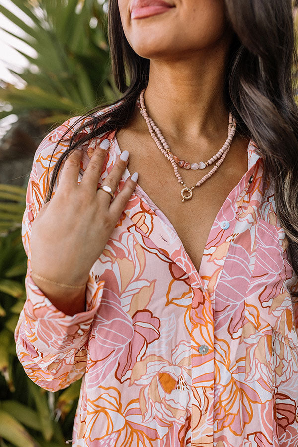 Everyday Dreams Beaded Necklace In Blush