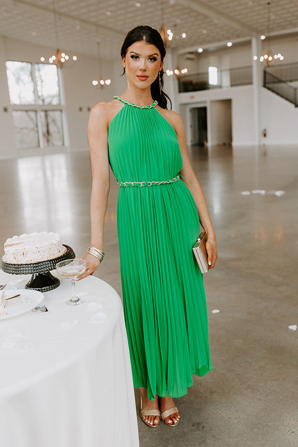 Radiant Reflection Pleated Maxi In Green Impressions Online Boutique Radiant Reflection Pleated Maxi In Green Impressions Online Boutique