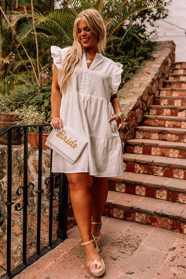 Front Porch Swinging Dress In White Curves