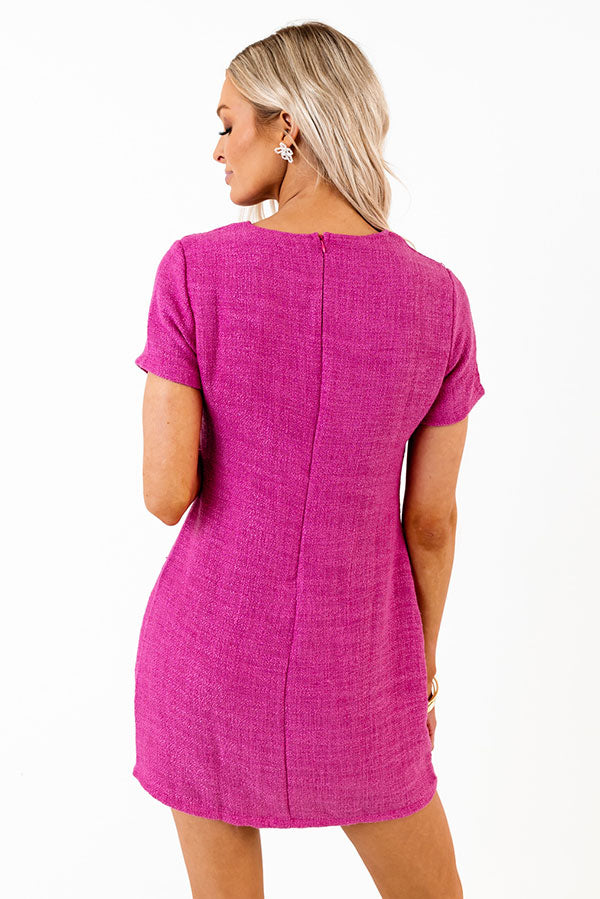 Never Speechless Tweed Mini Dress In Fuchsia