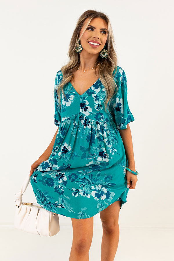 Try To Resist Babydoll Dress In Turquoise