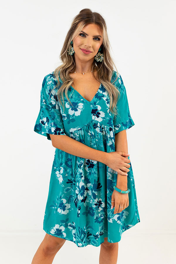 Try To Resist Babydoll Dress In Turquoise