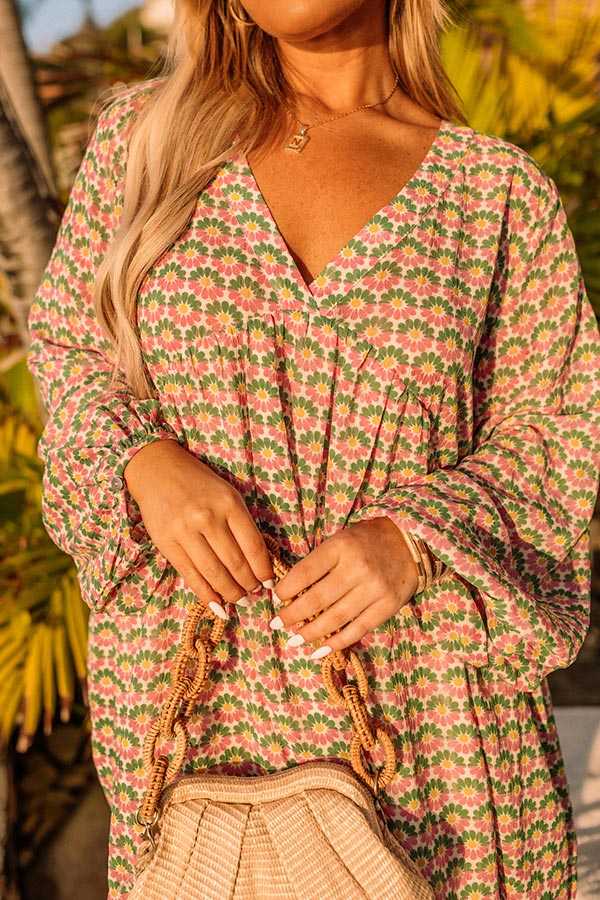 Party in Galveston Babydoll Dress in Green Curves