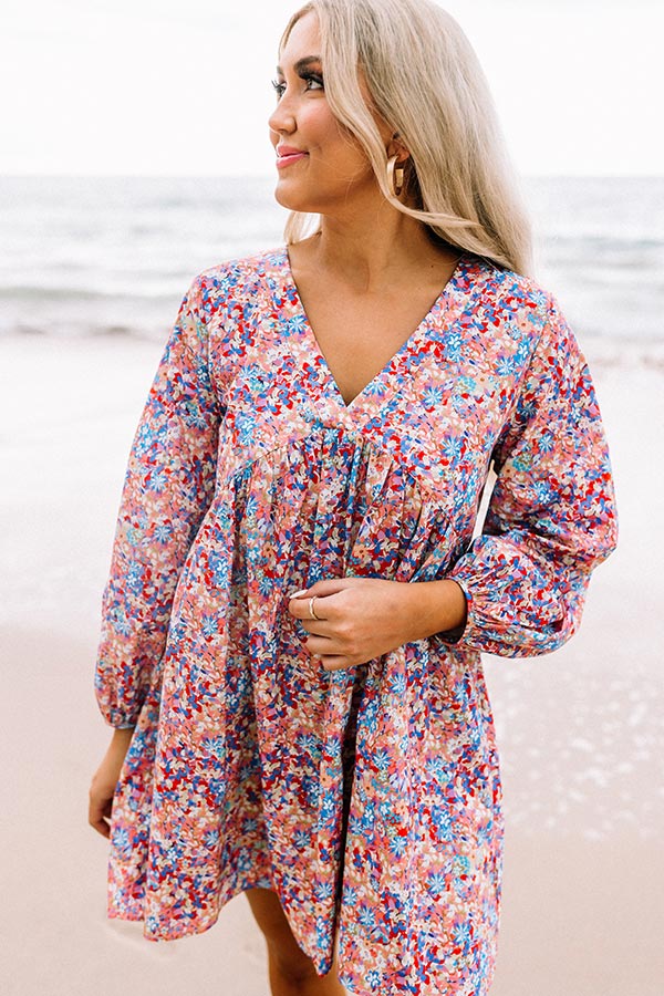 Party in Galveston Babydoll Dress in Blooming Dahlia