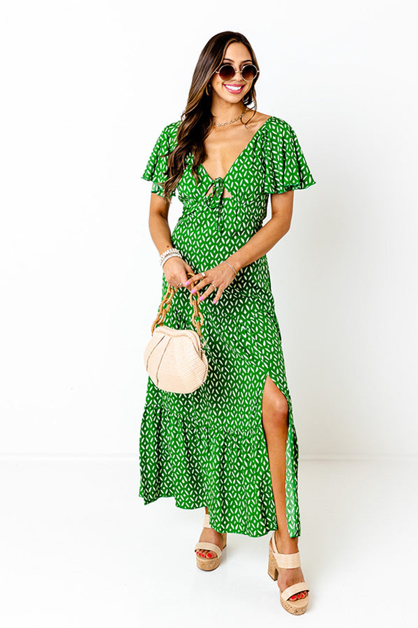 Iconic Crush Cut Out Maxi In Green