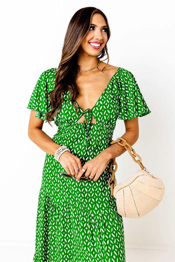 Iconic Crush Cut Out Maxi In Green